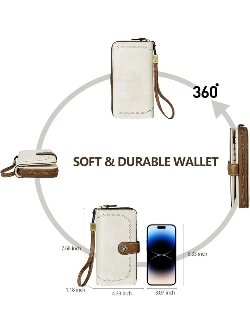 Stylish RFID Blocking Leather Wallet for Women - Large Capacity Card Holder